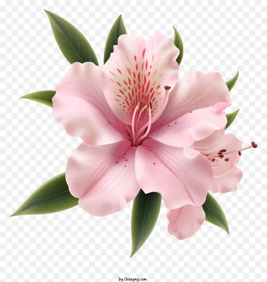 เวกเตอร์ดอกไม้ Azalea ที่สง่างาม 3d，ดอกลิลลี่สีชมพู PNG