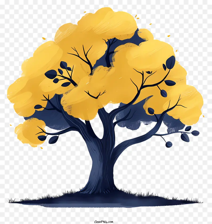 ต้นโอ๊ค，สีเหลืองต้นไม้ PNG