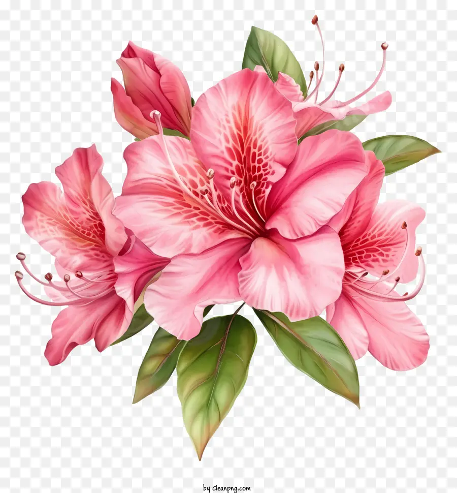 ในรูปแบบของภาพประกอบโรแมนติก，ดอกไม้ Azalea หรูหรา PNG