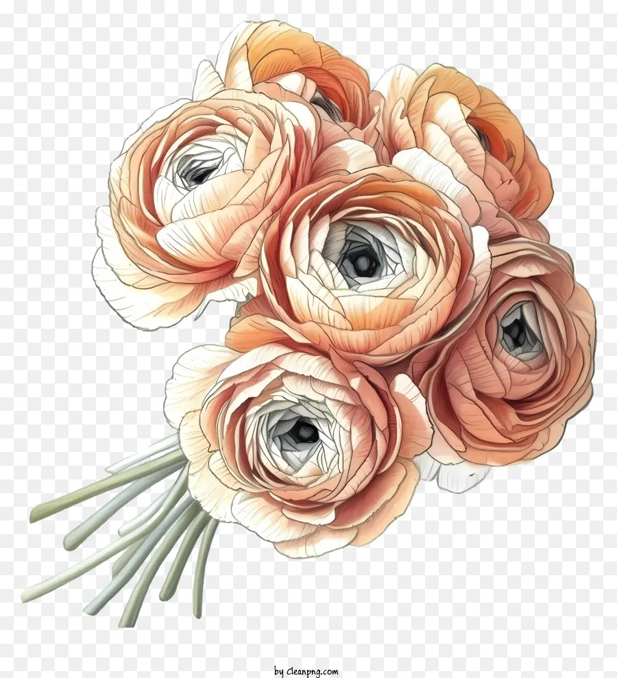 ดอกไม้ Ranunculus ที่สง่างาม，ดอกไม้ PNG