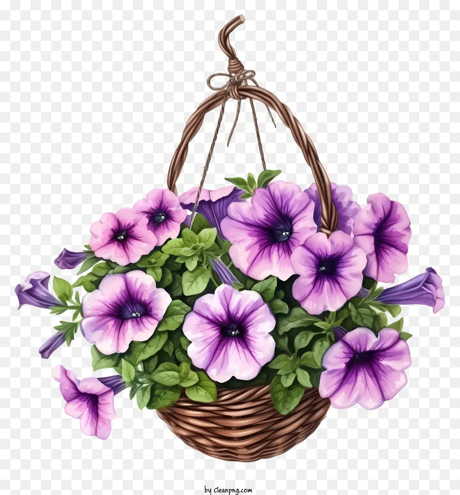 สีน้ำที่หรูหราของดอกไม้ Petunia，ดอกไม้สีม่วง PNG