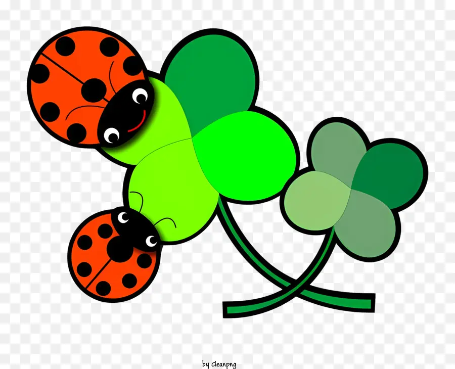 เต่าทอง，Ladybugs และ Clover PNG