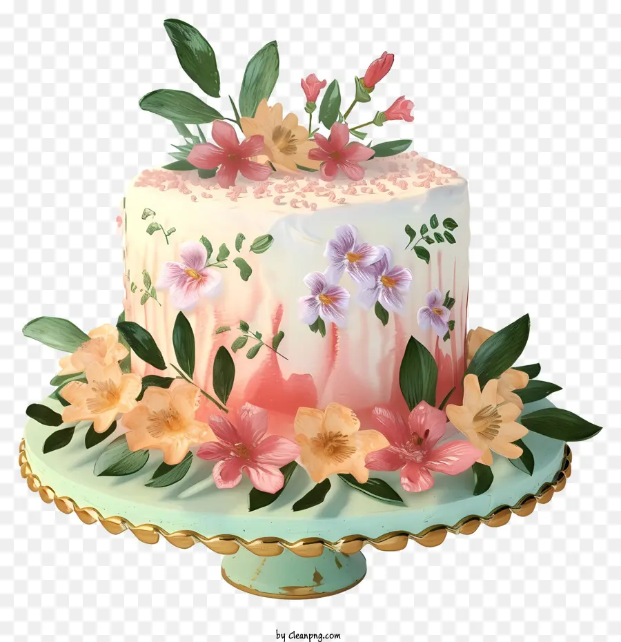 เค้กและดอกไม้วันเกิดที่เหมือนจริง，เค้ก PNG