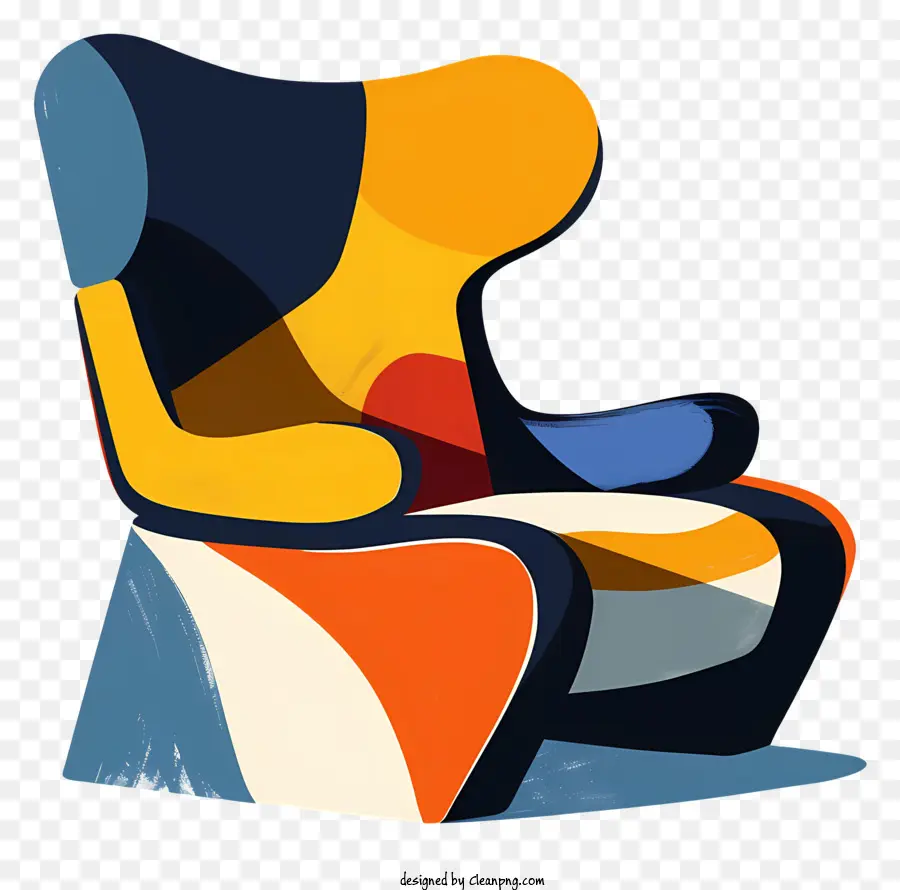 ทันสมัยเก้าอี้，เก้าอี้สีส้มและสีน้ำเงิน PNG