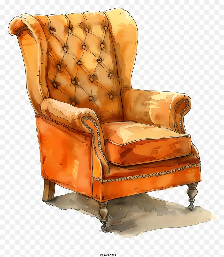 เก้าอี้รวย，เก้าอี้เก้าอี้หนังสไตล์เก่า PNG