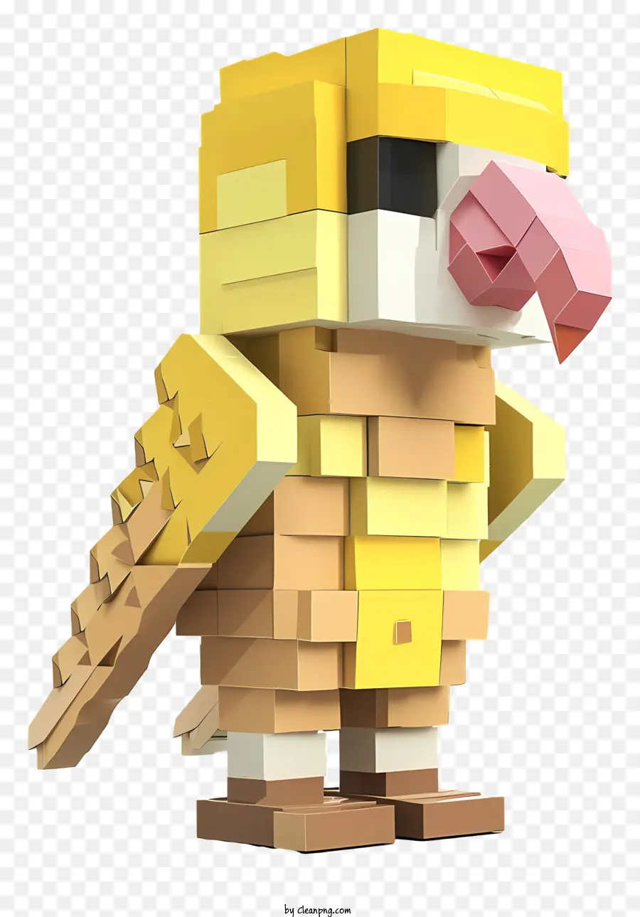 Minecraft，นกสีเหลืองและสีขาว PNG