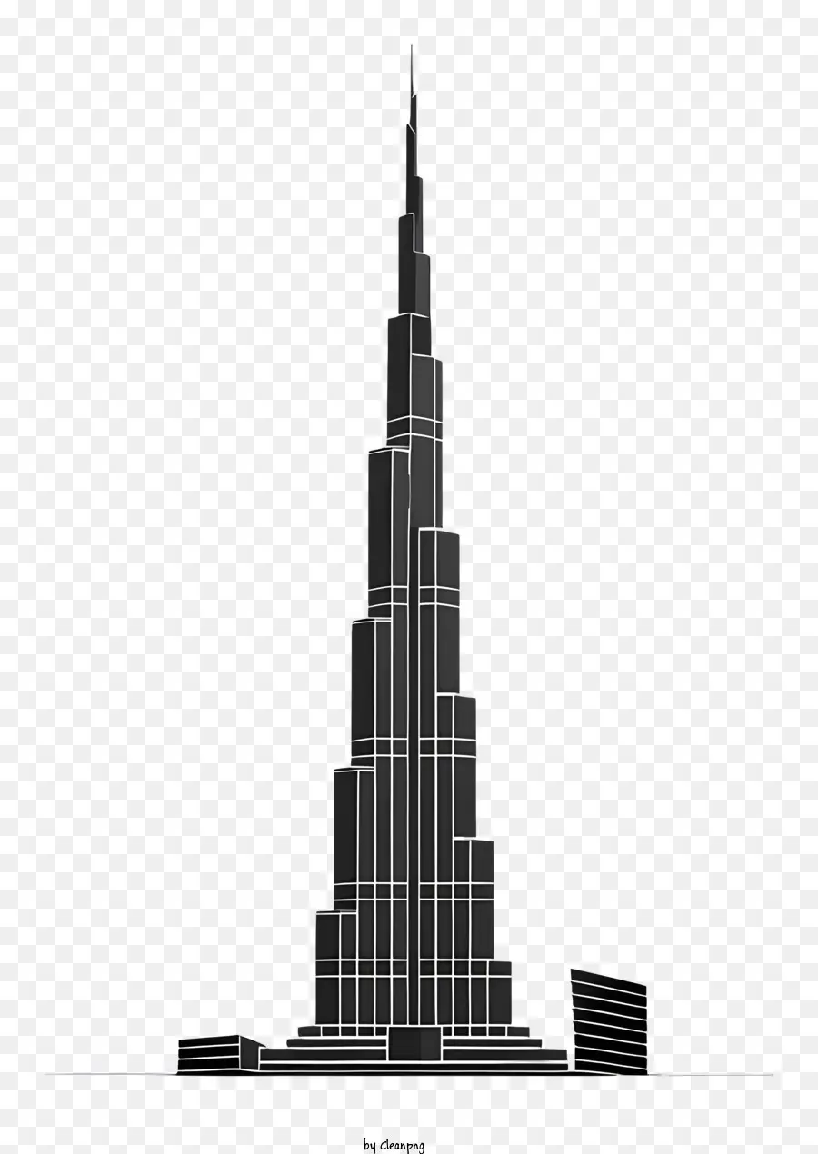 Burj Khalifa，ตึกระฟ้าสีขาวดำ PNG