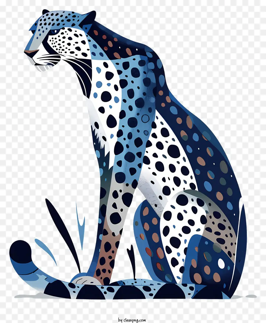 เสือดาวนามธรรม，เสือดาวสีน้ำเงิน PNG