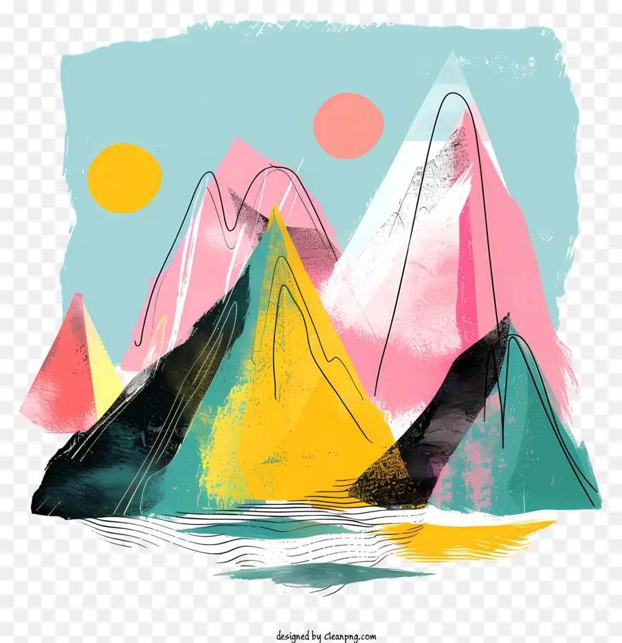 ภูเขา，สีไล่ระดับสี PNG