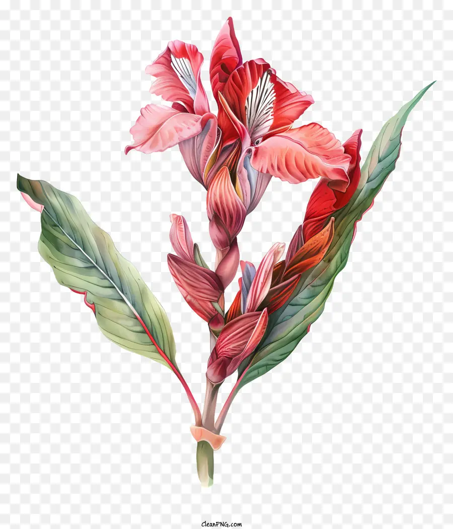 ดอกไม้ Canna Indica，สี Illustration PNG