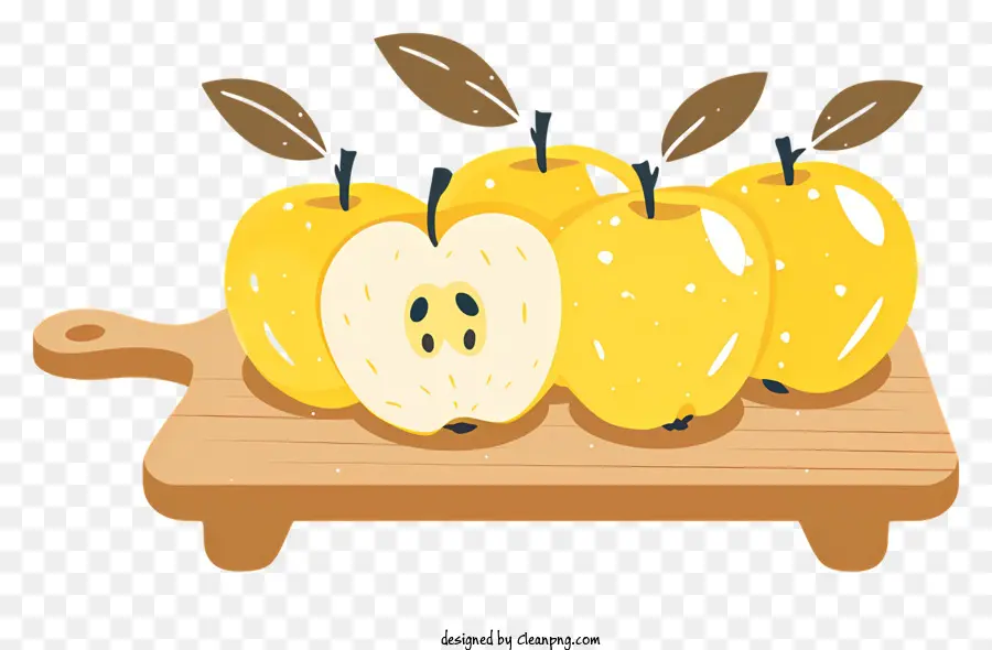 แอปเปิ้ลสีเหลือง，ไม้การตัดบอร์ด PNG