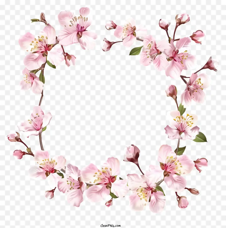 ขอบดอกไม้ฤดูใบไม้ผลิ，เชอร์รี่ Blossoms PNG