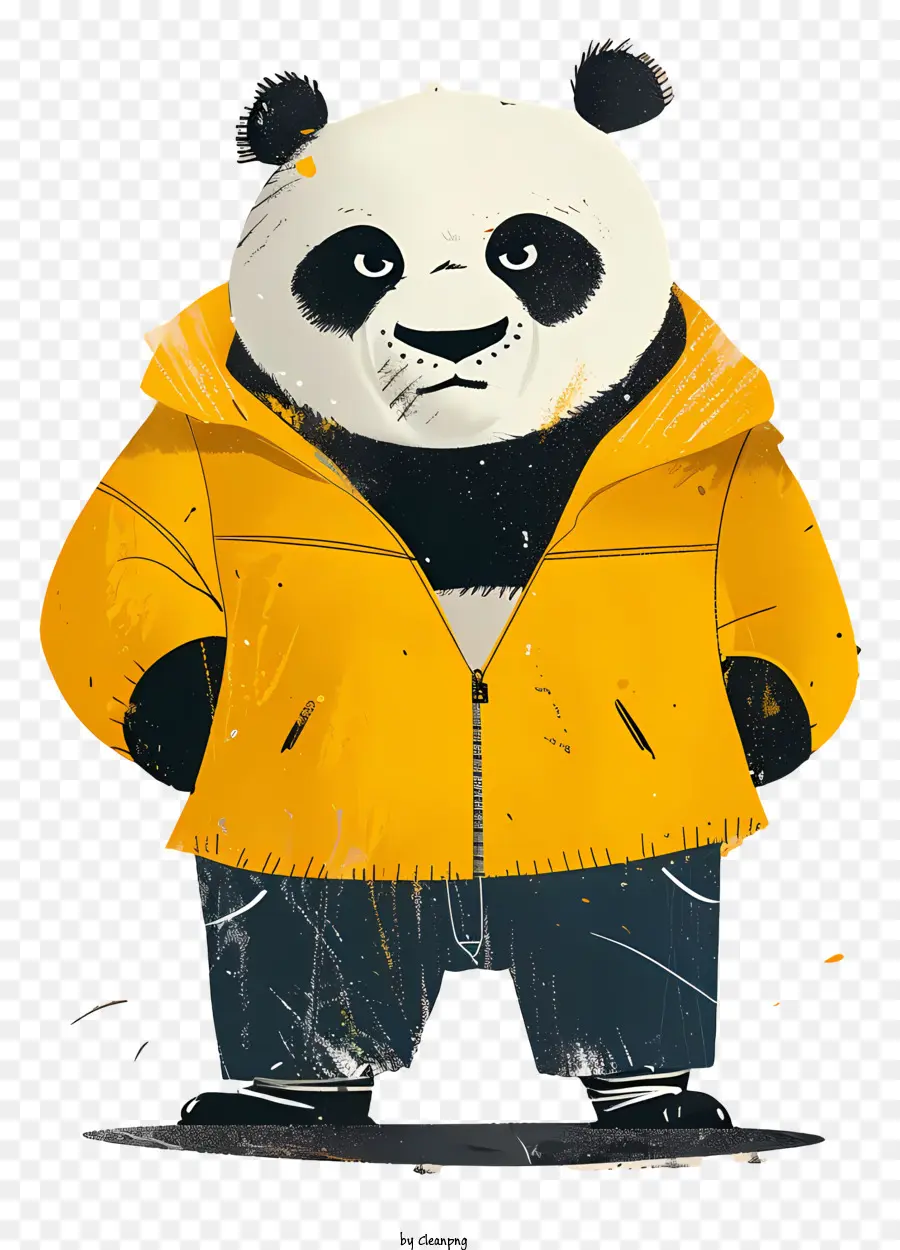 ถ้า Fu Panda，แพนด้าในแจ็คเก็ตเหลือง PNG