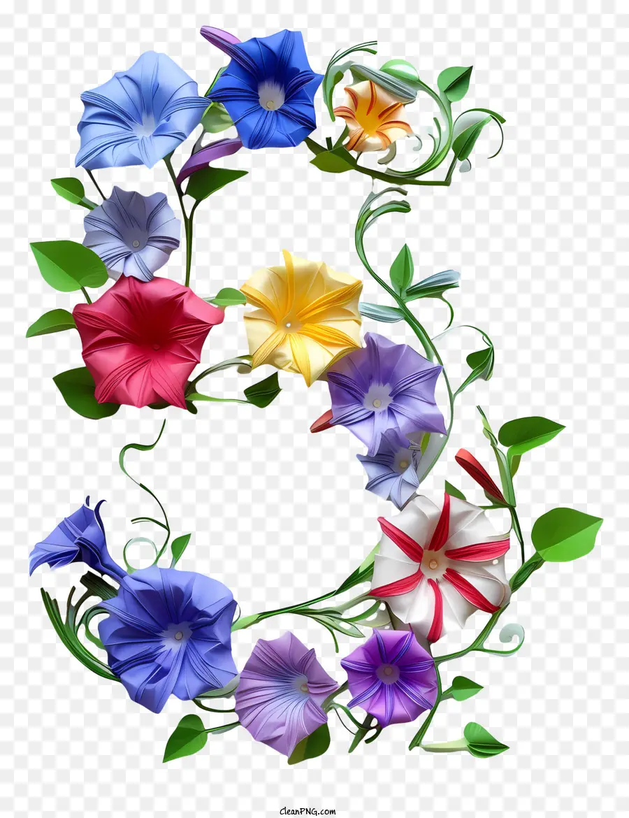 หมายเลขดอกไม้ห้า，ดอกไม้จดหมาย PNG