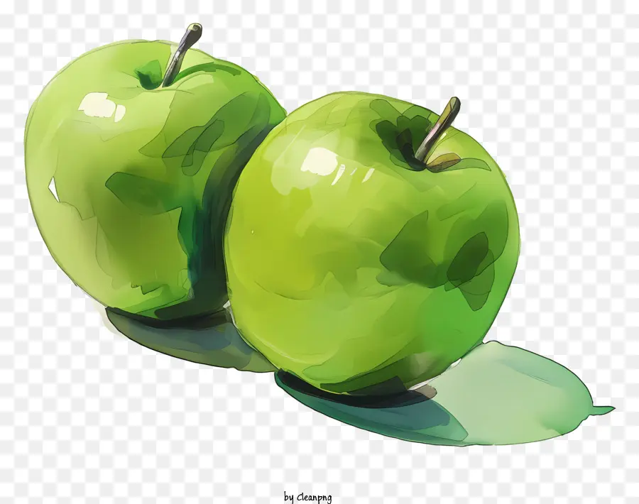 แอปเปิ้ลสีเขียว，สีวาดรูป PNG