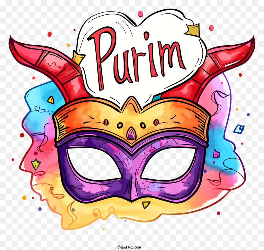 Purim，หน้ากากสีสันสดใส PNG