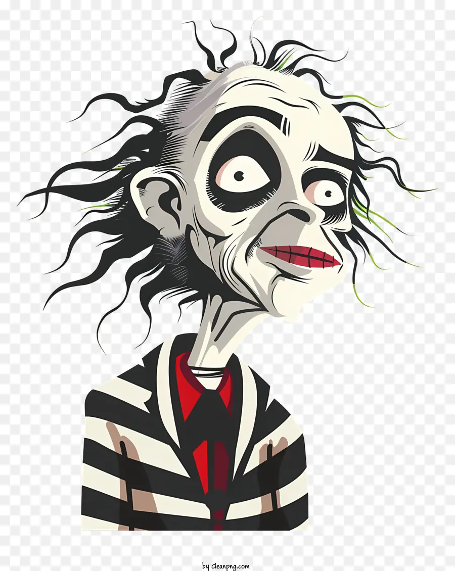 Beetlejuice，ตัวการ์ตูนพร้อมชุดสูทลาย PNG