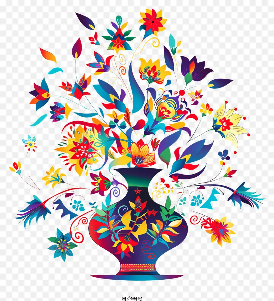 Persian วันปีใหม่，แจกันสีสันสดใส PNG