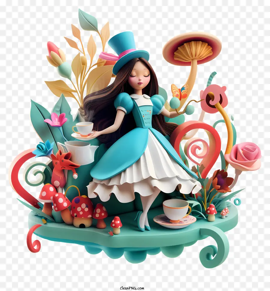 อลิซในดินแดนมหัศจรรย์，Girl In Wonderland PNG