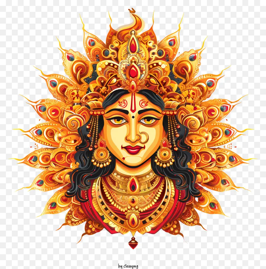 Durga Maa，ภาพประกอบเทพธิดา PNG