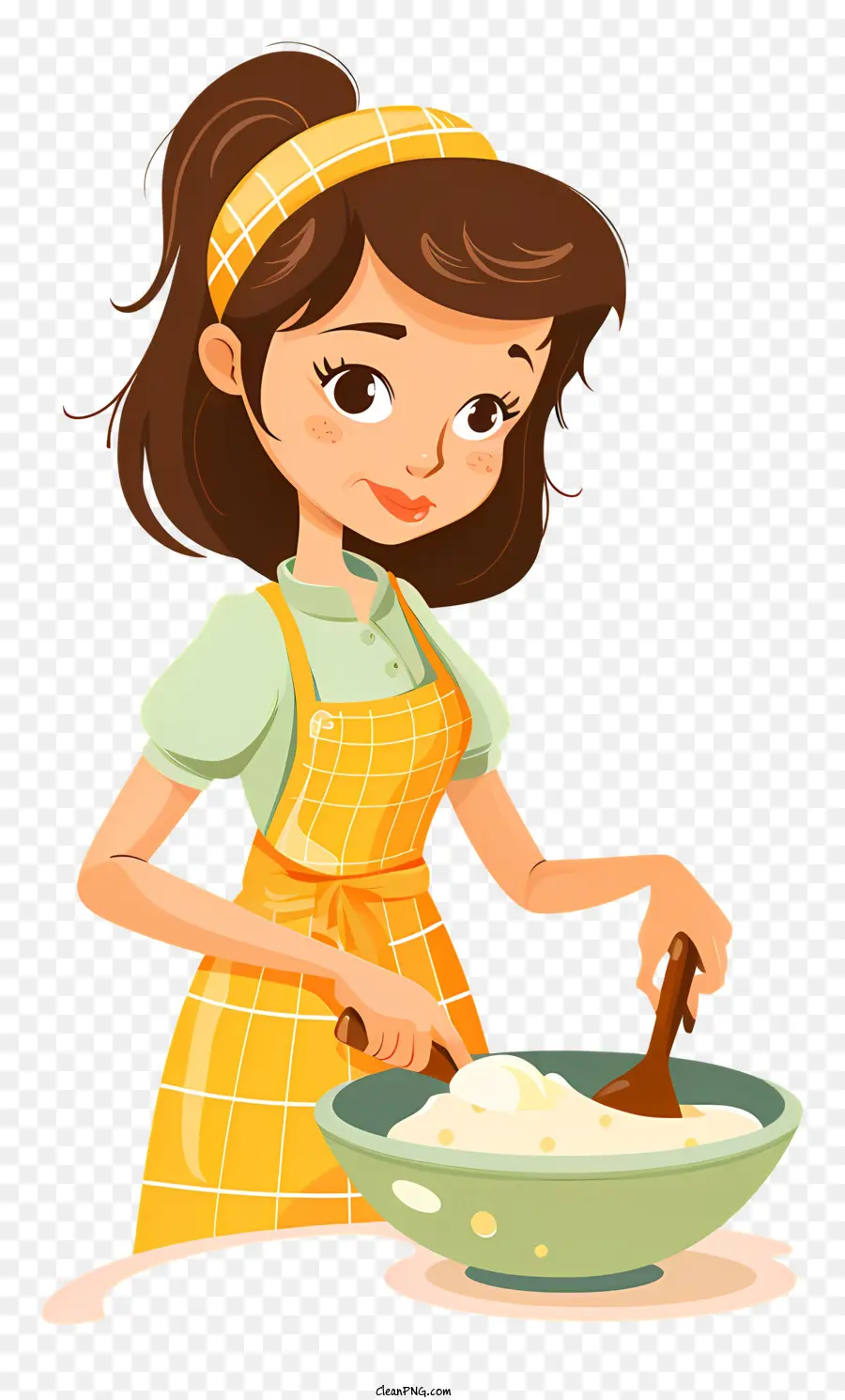 Cooking Woman Cartoon，ผู้หญิงทำอาหาร PNG