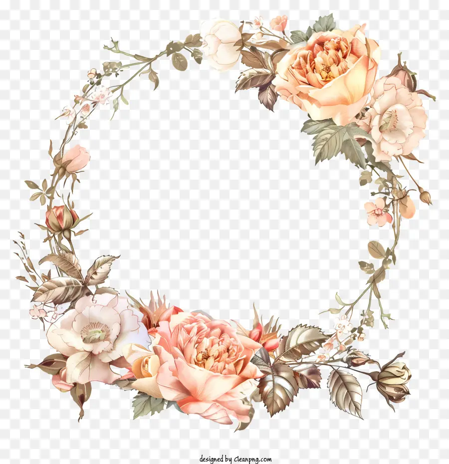 งานแต่งงานเฟรม，ดอกไม้ Wreath PNG