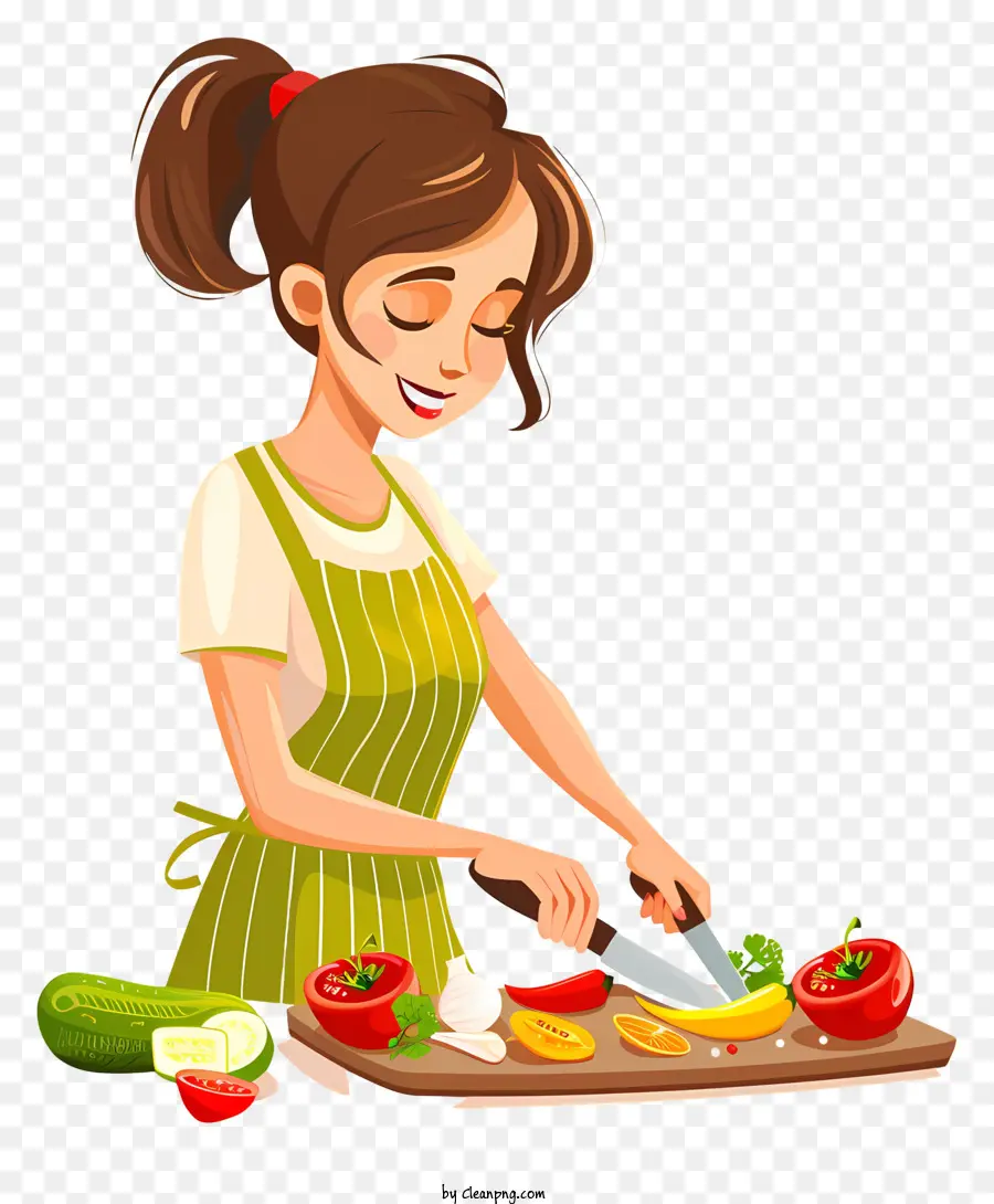 Cooking Woman Cartoon，ผู้หญิงทำอาหาร PNG