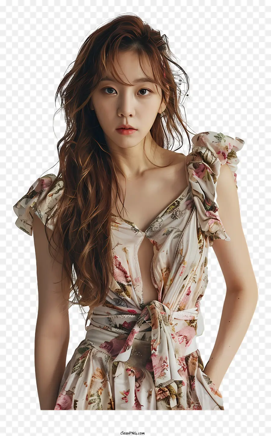 แทยอน，ผู้หญิงในชุดดอกไม้ PNG