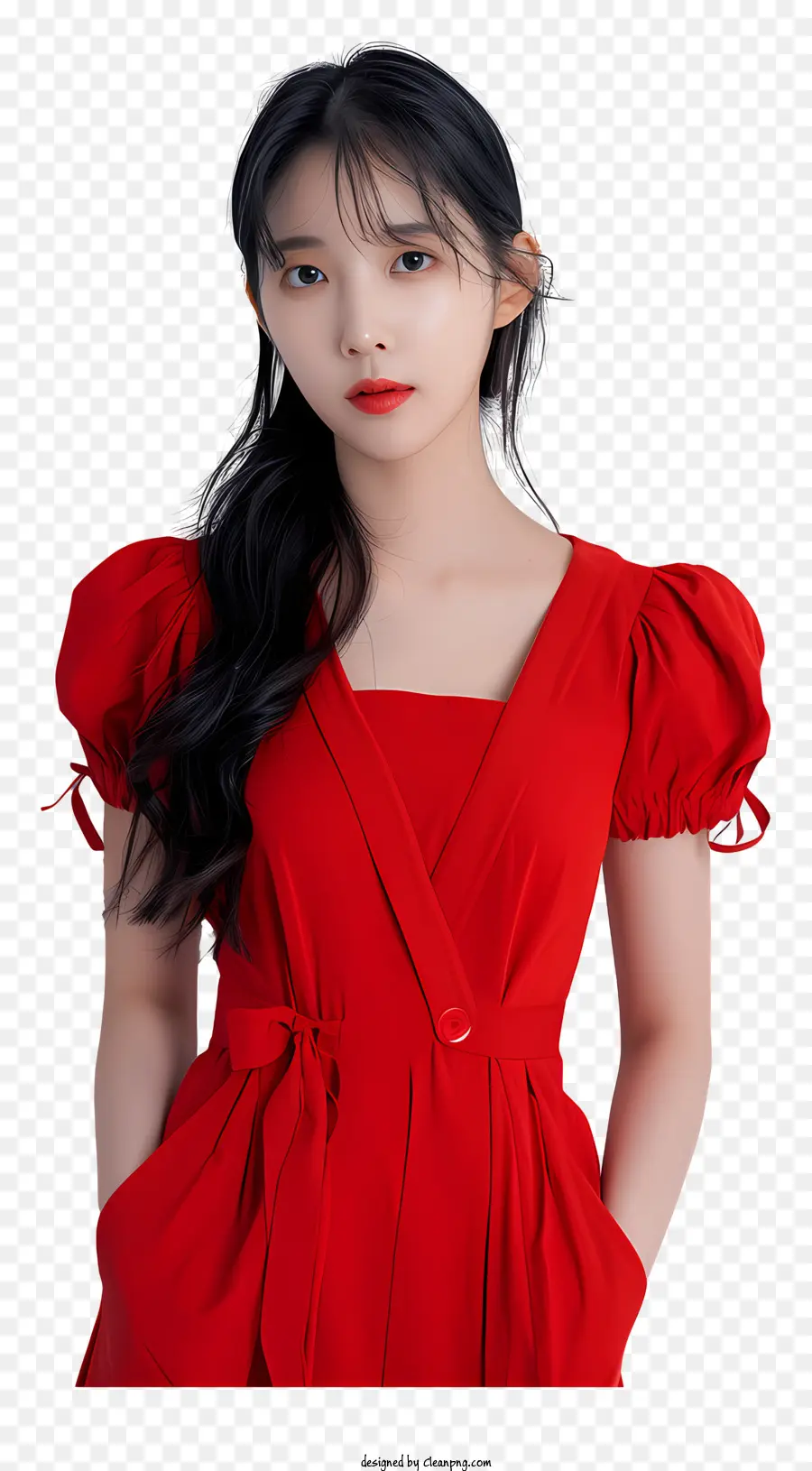 Iu，ผู้หญิงในชุดสีแดง PNG