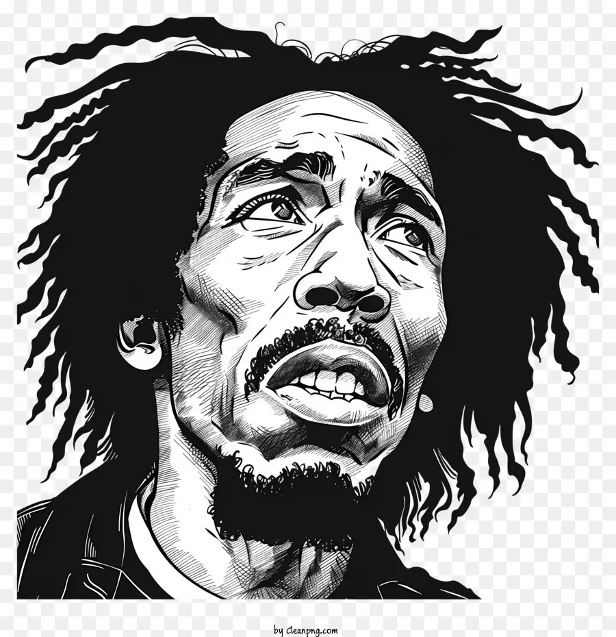 Bob Marley，ภาพขาวดำ PNG