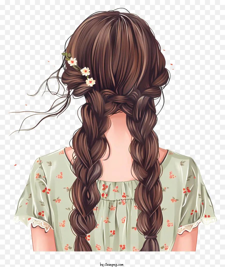 Spring Girl Backshot，ผมถัก PNG