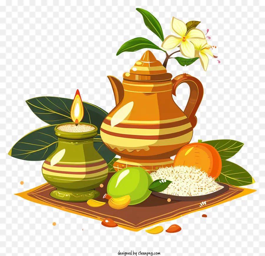 Happy Ugadi，หม้อดิน PNG