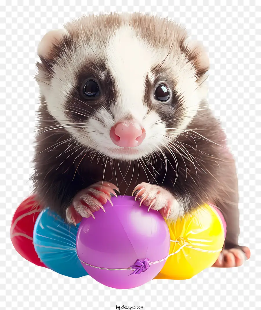 Ferret Day，Ferret กับลูกบอลสีสันสดใส PNG