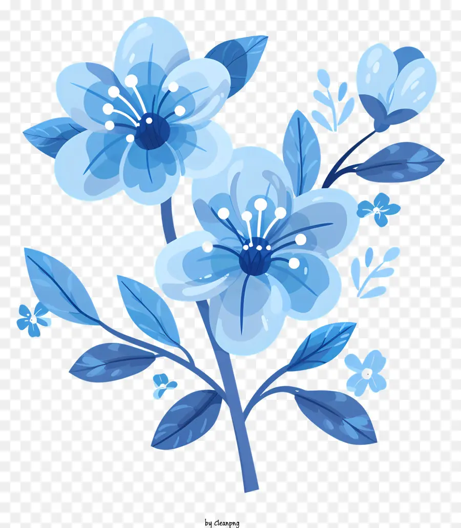 สีน้ำเงินดอกไม้，สอนจัดดอกไม้เด็กๆเขาออกแบบ PNG