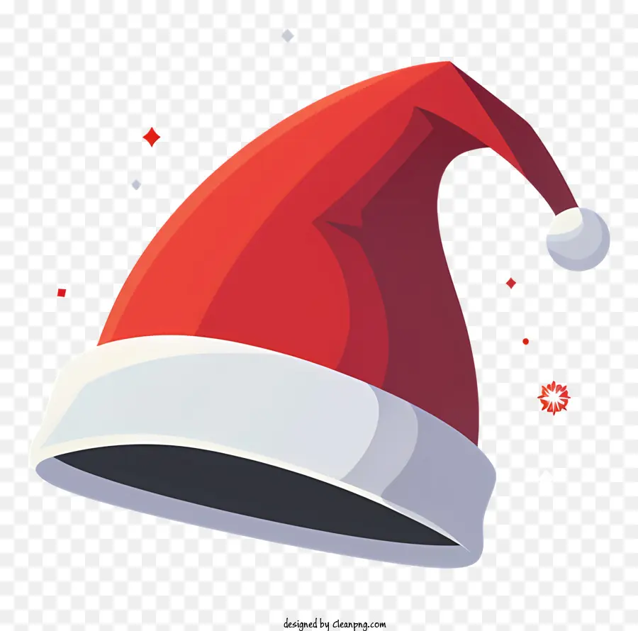 ซานต้าคลอสหมวก，สีแดงและสีขาว PNG