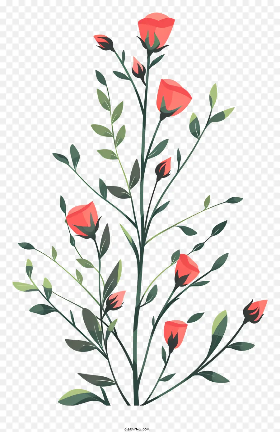 กิ่งก้านดอกกุหลาบ，ดอกไม้สีชมพู PNG
