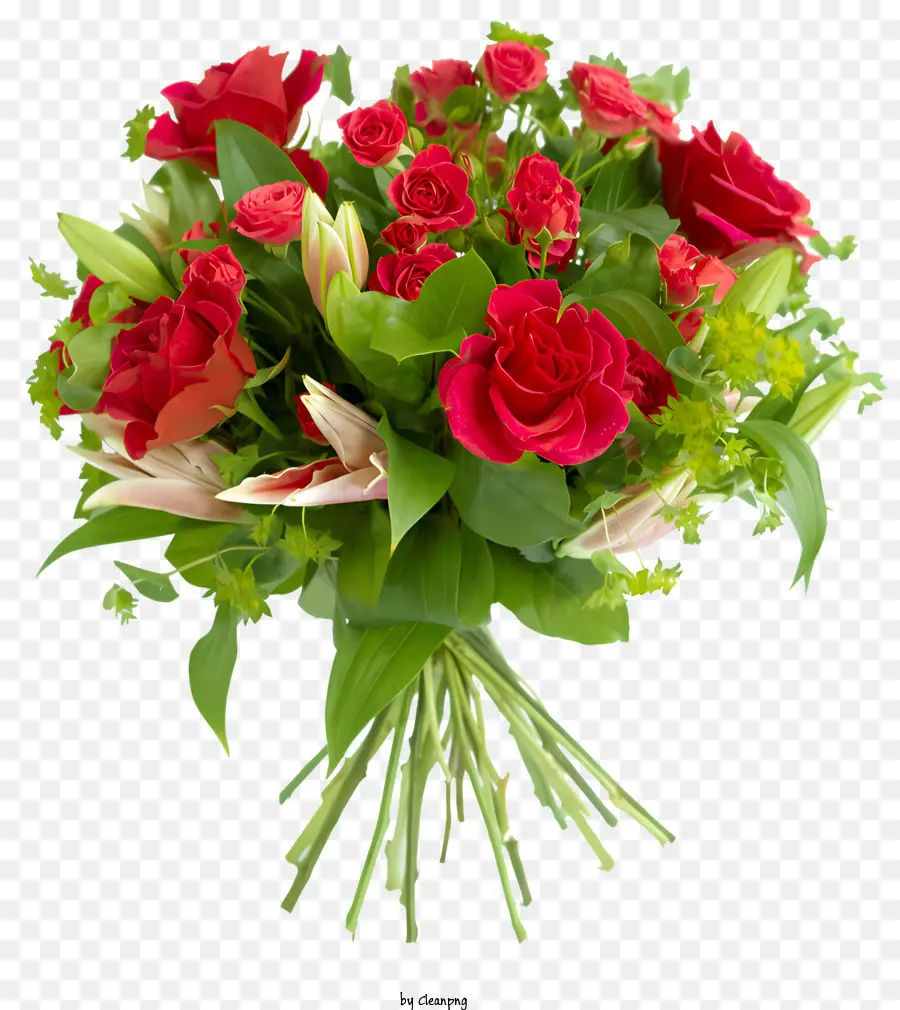 ดอกไม้，ช่อดอกไม้สีแดงและสีขาว PNG