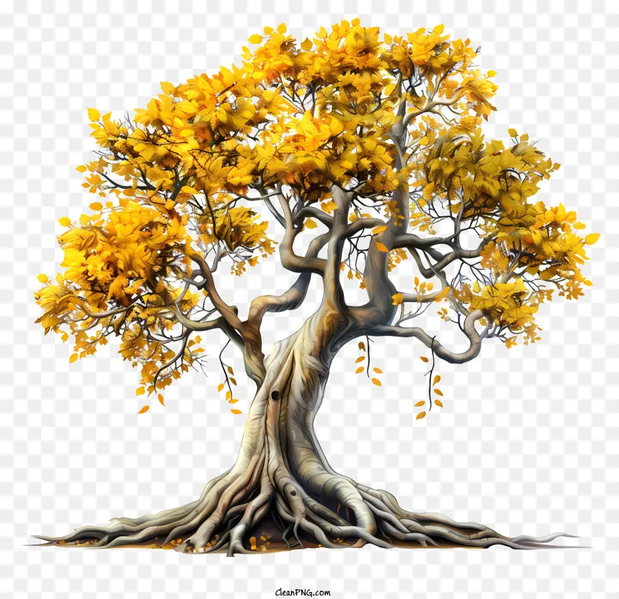 Bodhi ต้นไม้，สีเหลืองต้นไม้ PNG