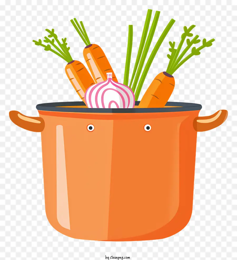 หม้อที่มีแครอท，ผักกัญชา PNG
