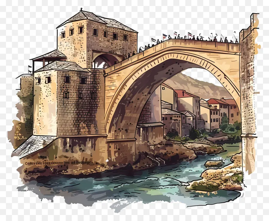 สะพานเก่า Mostar，สะพานหิน PNG