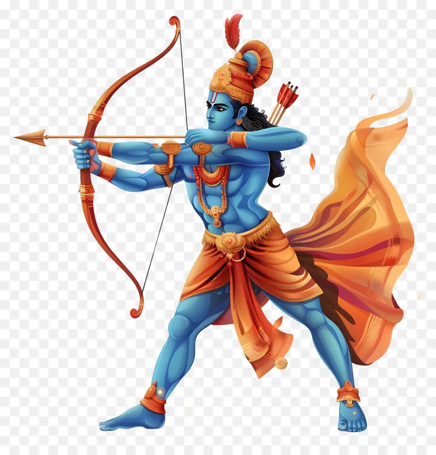 Ram Navami，ธนูสีน้ำเงิน PNG