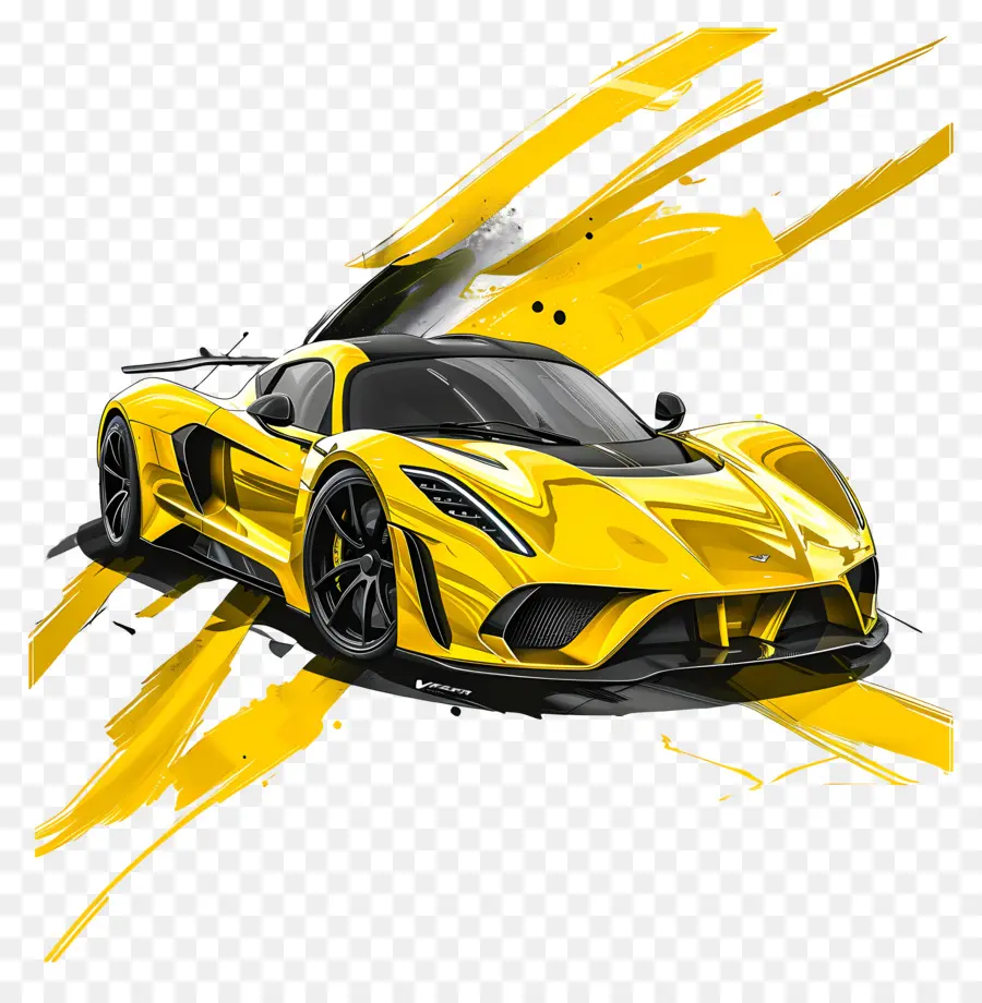 Hennessey Venom F5，รถสปอร์ตสีเหลือง PNG