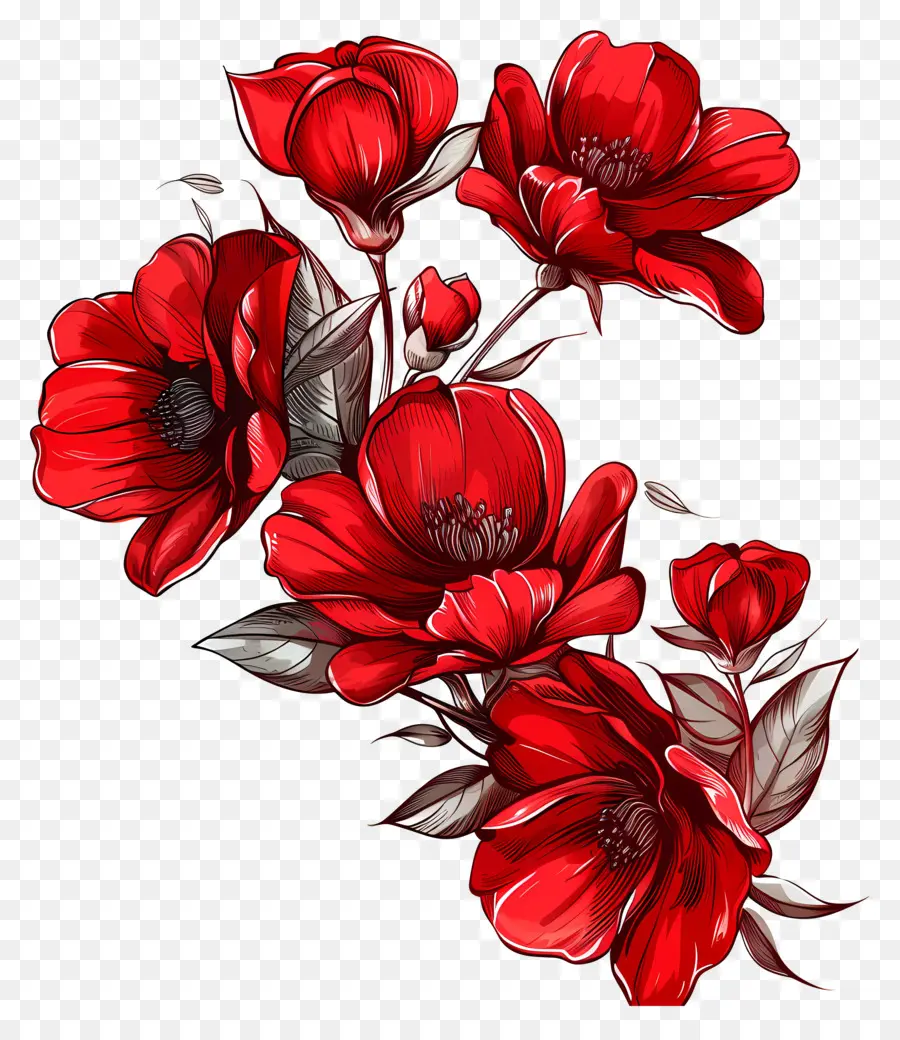 สีแดงดอกไม้，ดอกไม้ดอกป๊อปปี้สีแดง PNG