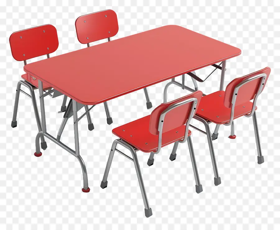 ตารางห้องเรียนสีแดง，โต๊ะสีแดง PNG