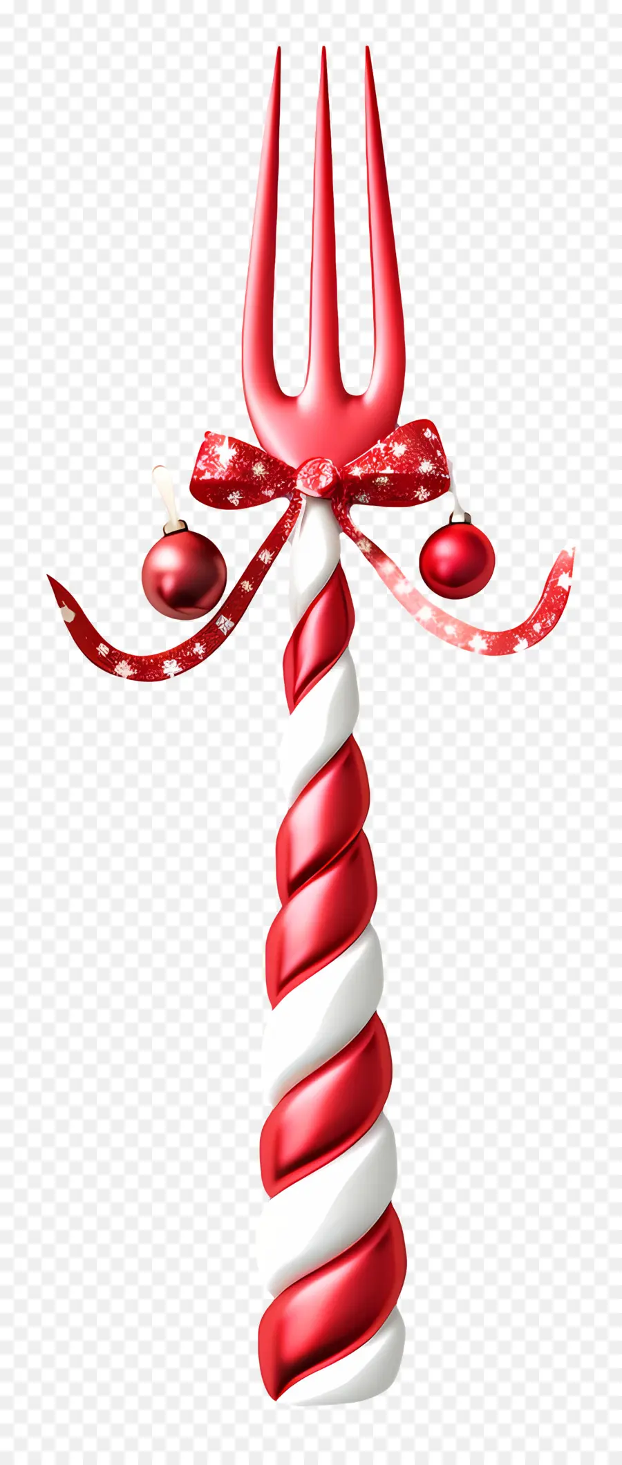 ส้อม，Candy Cane Fork PNG