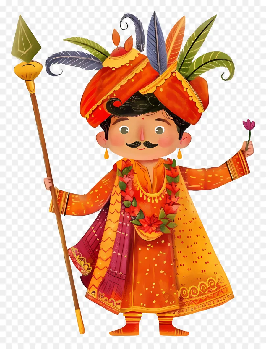 Gudi Padwa，ผู้ชายในชุดดั้งเดิม PNG