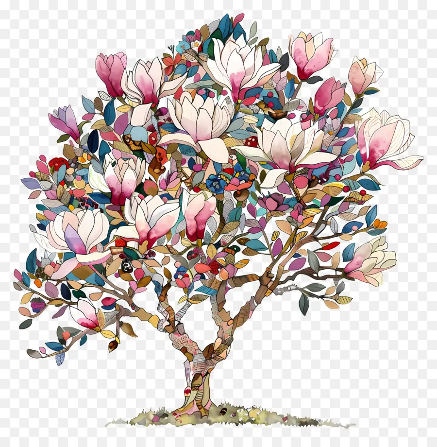 Magnolia ต้นไม้，เชอร์รี่ออกเบ่งบานต้นไม้ PNG