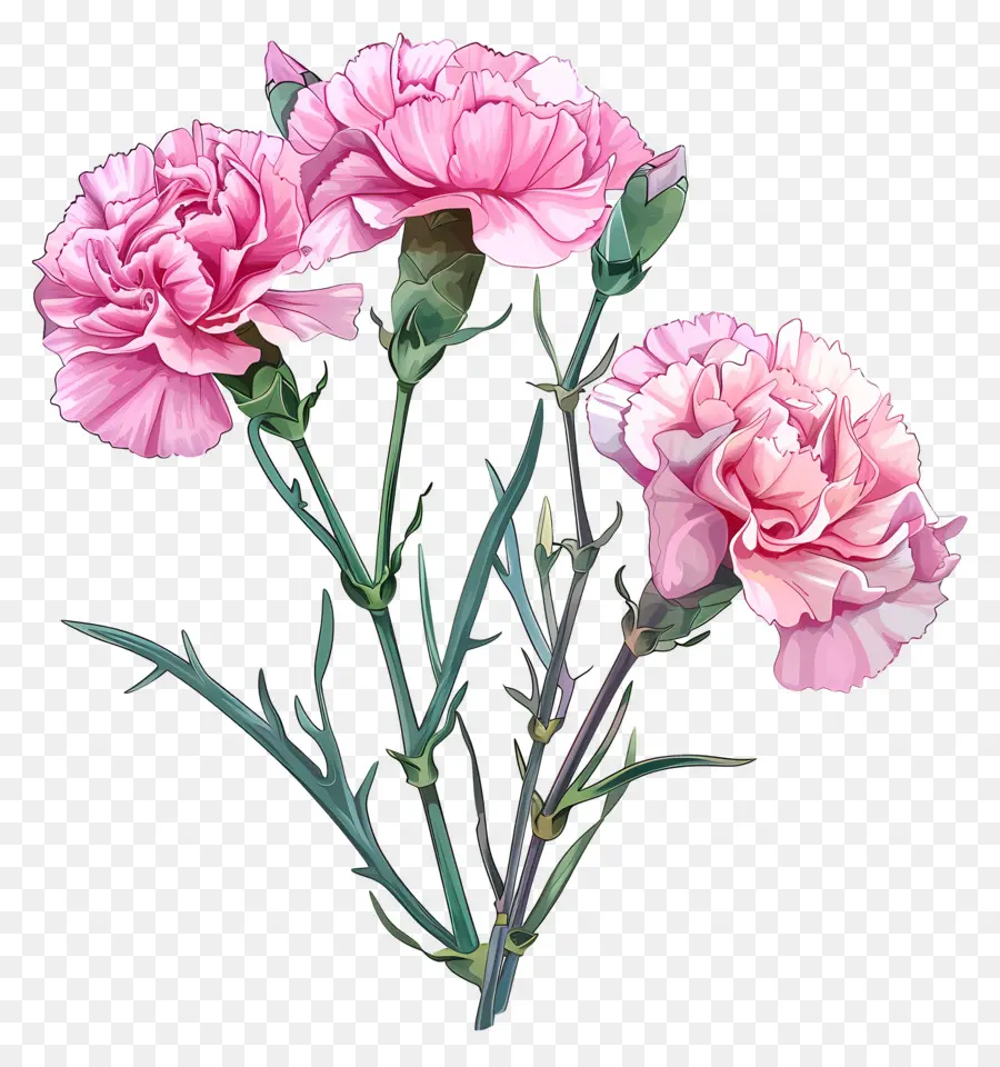 มันทับดอกคาร์เนชั่น，สีชมพู Carnations PNG