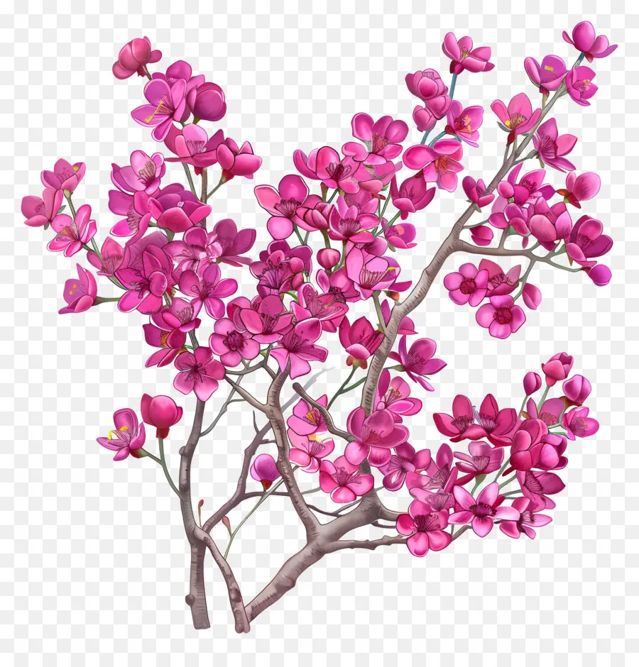 จีน Redbud，ต้นไม้สีชมพู PNG
