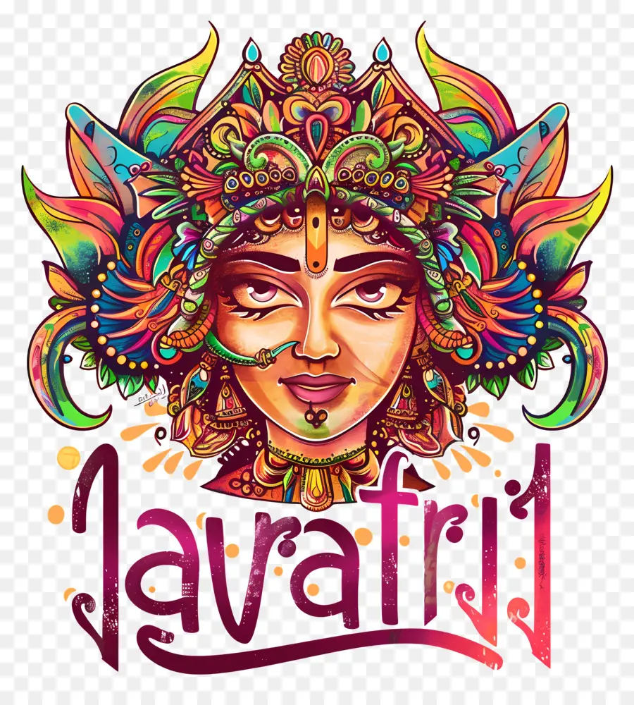 Happy Navratri，หน้ากากสีสันสดใส PNG